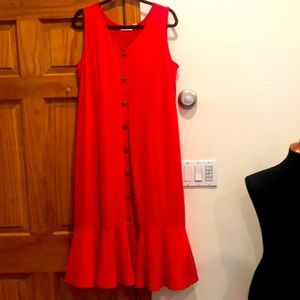 Susan Graver petite liquid knit bottom-front MIDI dress